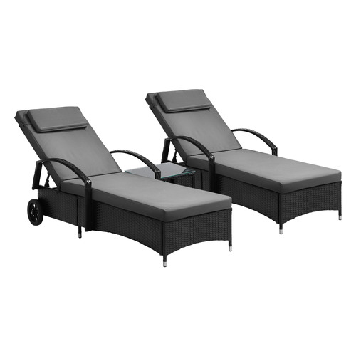 LivingFusion 2 Seater Brendel Sun Lounge Set Temple Webster